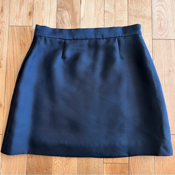 Lee Mathews Penny Black Wrap Mini Skirt Button Closure Pockets Size US 8 - Picture 8 of 8
